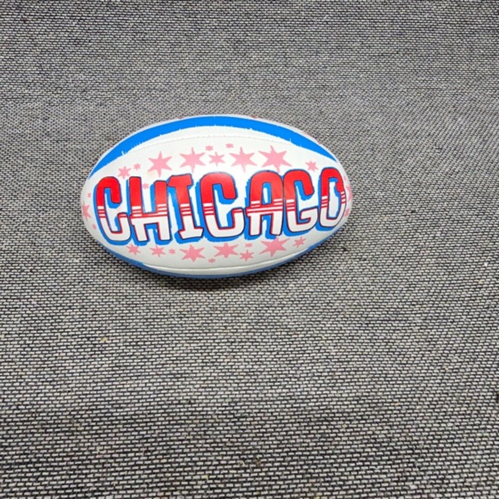 Unbranded Souvenir Football Chicago City Flag Stars Mini 8in White Blue Good